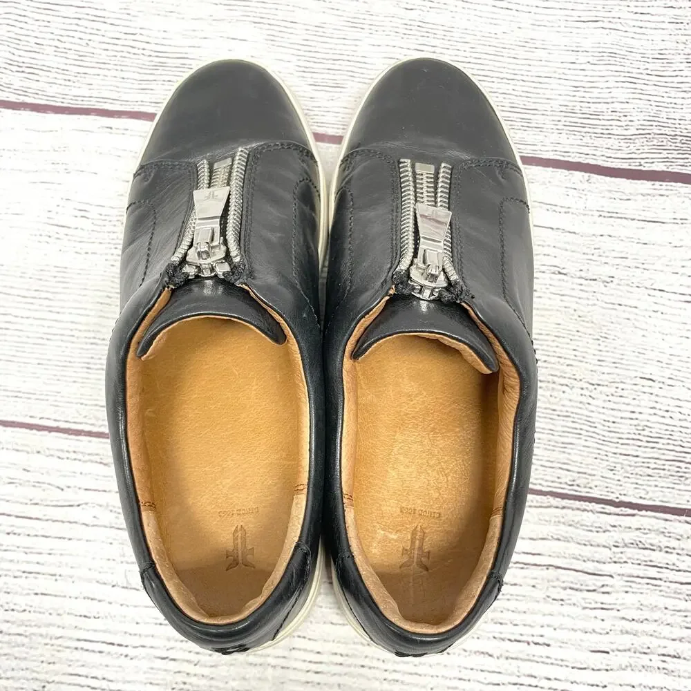 Frye Black Lena Zip Low Sneaker Shoes Size 7 M
